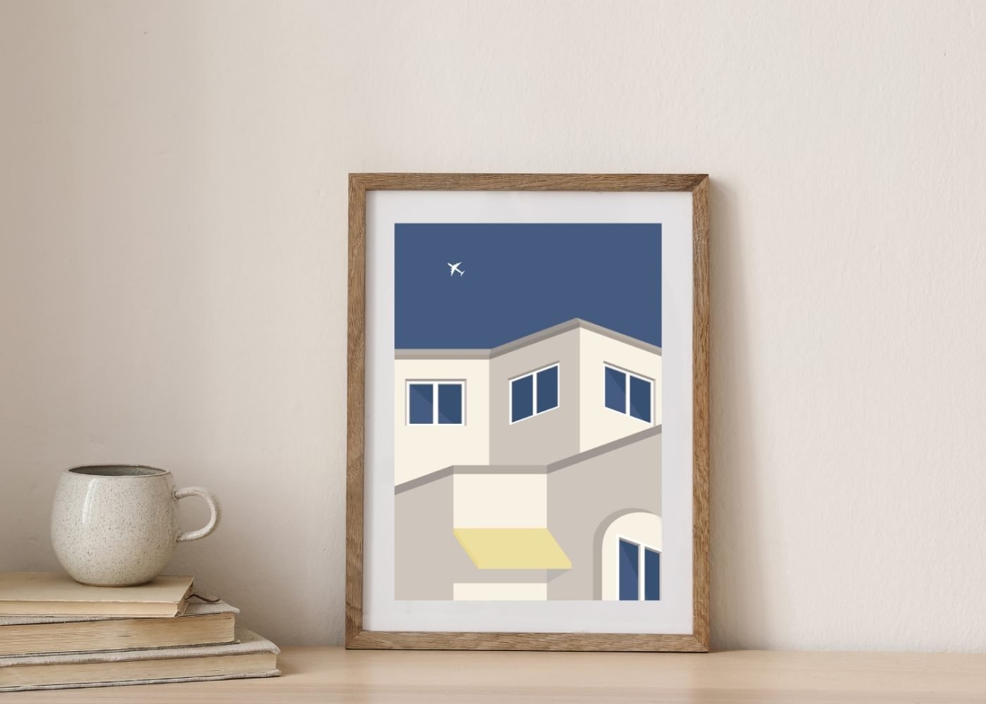 Beige Minimalist Wall Frame Mockup Instagram Post